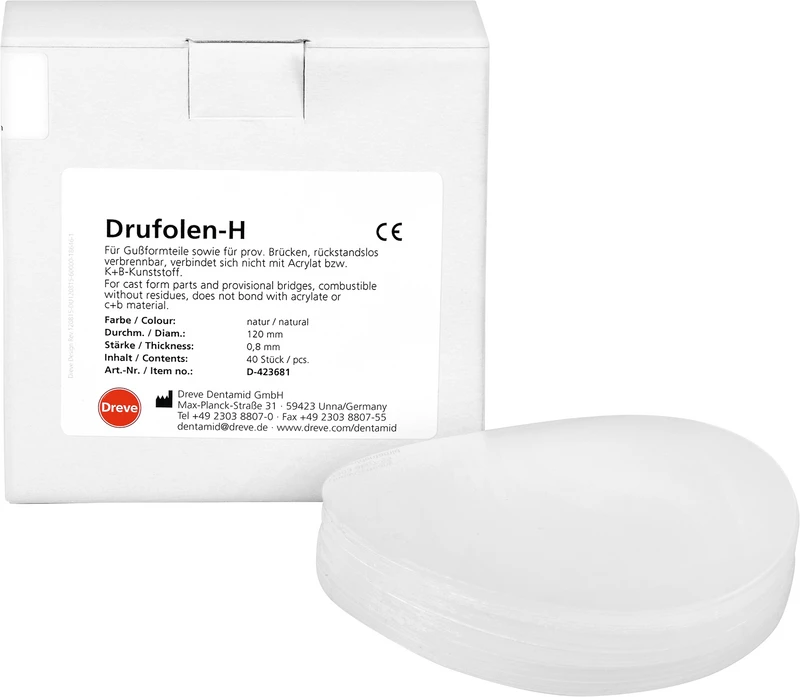 DRUFOLEN H  Packung  40 Stück Ø 120 mm, natur, Stärke 0,8 mm