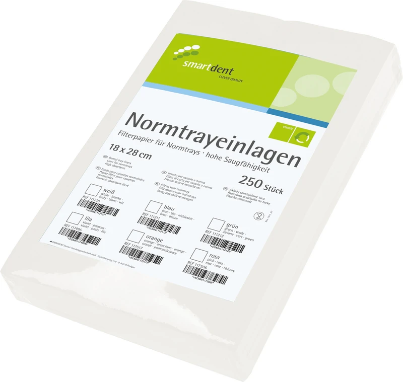 smart Normtrayeinlagen  Packung  250 Stück 28 x 18 cm, weiß