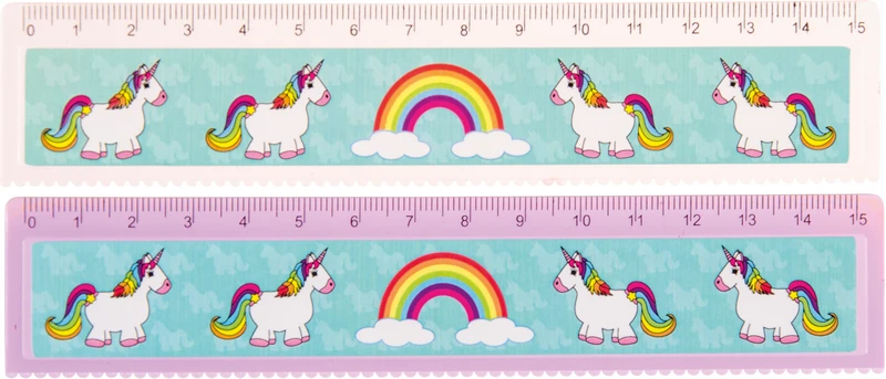 Lineal Einhorn  Packung  60 Stück 15 cm