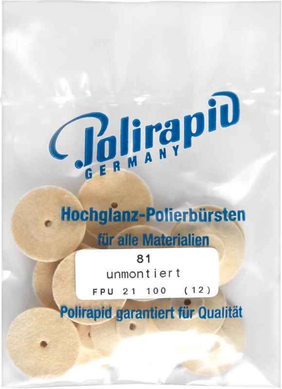 Filzkörper  Packung  12 Stück Nr. 81, unmontiert, Filz, Ø 21 mm\9 mm, S: 6 mm