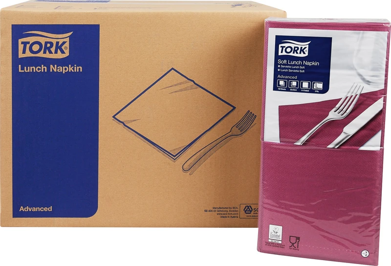 TORK® Soft Lunchservietten (1\4 Falz)  Karton  10 x 150 Stück soft violet