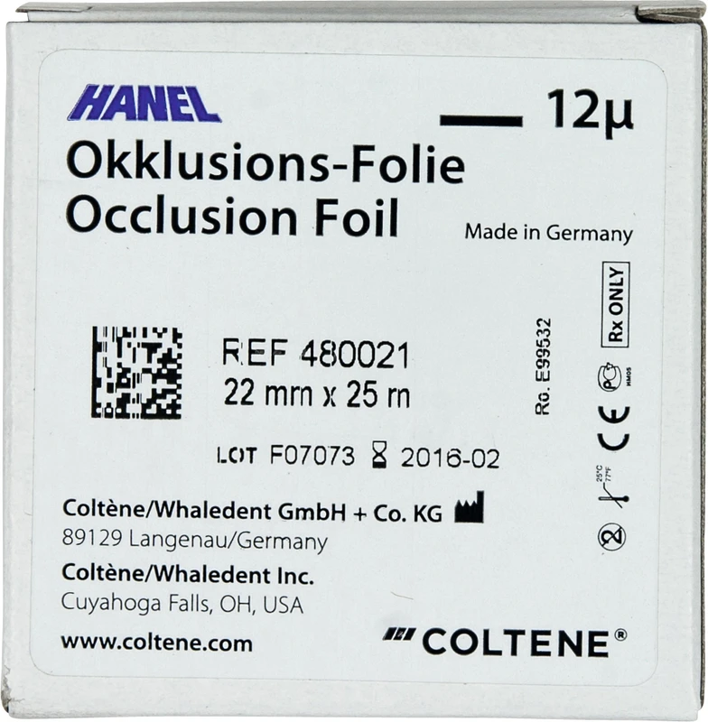 HANEL Occlusions-Folie, einseitig 12 µm  Rolle  25 m schwarz, 22 mm breit