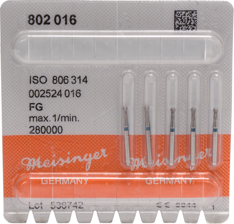 Diamanten 802  Packung  5 Stück blau mittel, FG, Figur 002 Kugel, 3,5 mm, ISO 016