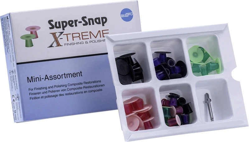 Super-Snap X-Treme   Mini Kit  48 Scheiben (32 standard, 16 mini), 1 Winkelstück-Mandrell