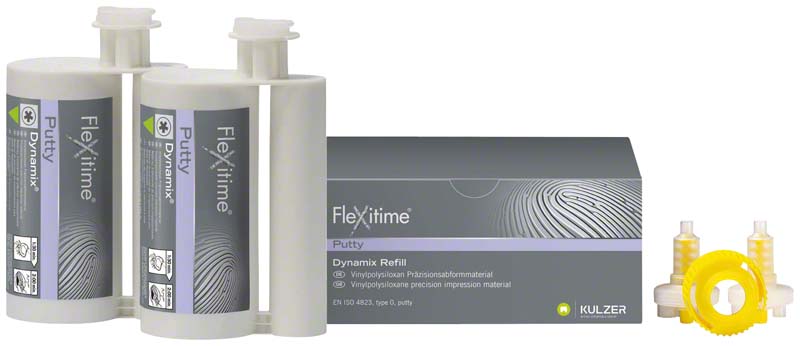 Flexitime® Dynamix  Packung  2 x 380 ml Doppelkartusche Putty, Zubehör