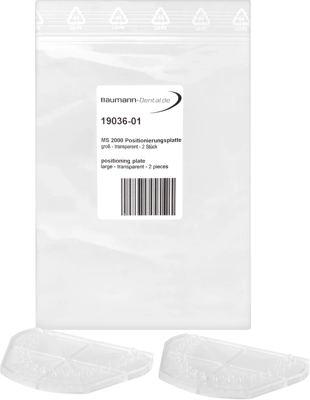 Modellsystem 2000 Positionierungsplatte  Packung  2 Stück groß transparent