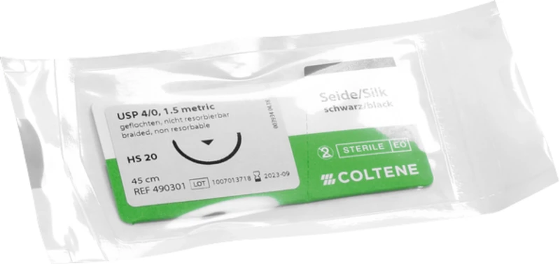 roeko Sintraumal  Packung  12 Stück schwarz, 45 cm, HS 20, 1\2 Kreis, außenschneidend, 20 mm, USP 4\0