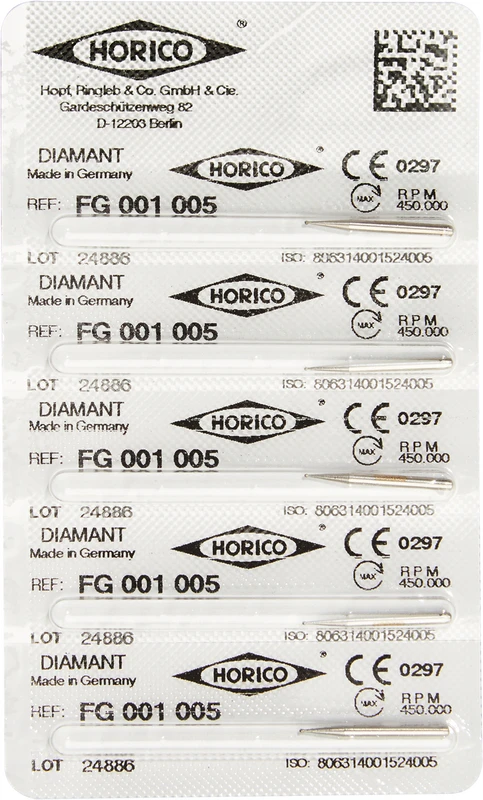 Diamantschleifer 001  Packung  5 Stück FG, Figur 001, ISO 005