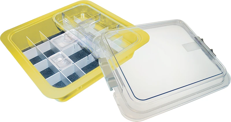 Komplette Materialwanne  Sortiment  1 Materialwanne neongelb inklusive Zubehör