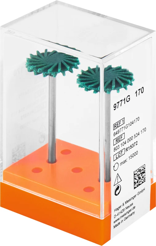 Diamantpolierer 9771  Packung  2 Stück grün grob, HP, Figur Twist, 1,6 mm, ISO 170