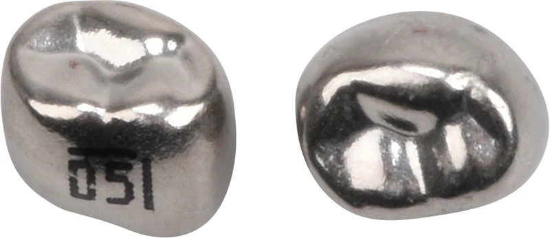 PEDO CROWNS  Nachfüllpackung  5 Stück Edelstahl, Gr. 5, UK, rechts, 1. Milchzahn