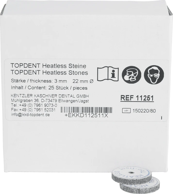 TOPDENT Heatless Steine  Packung  25 Stück Ø 22 mm