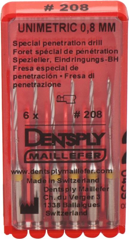 UNIMETRIC Eindringungsbohrer  Packung  6 Stück, gelb, Gr. 208