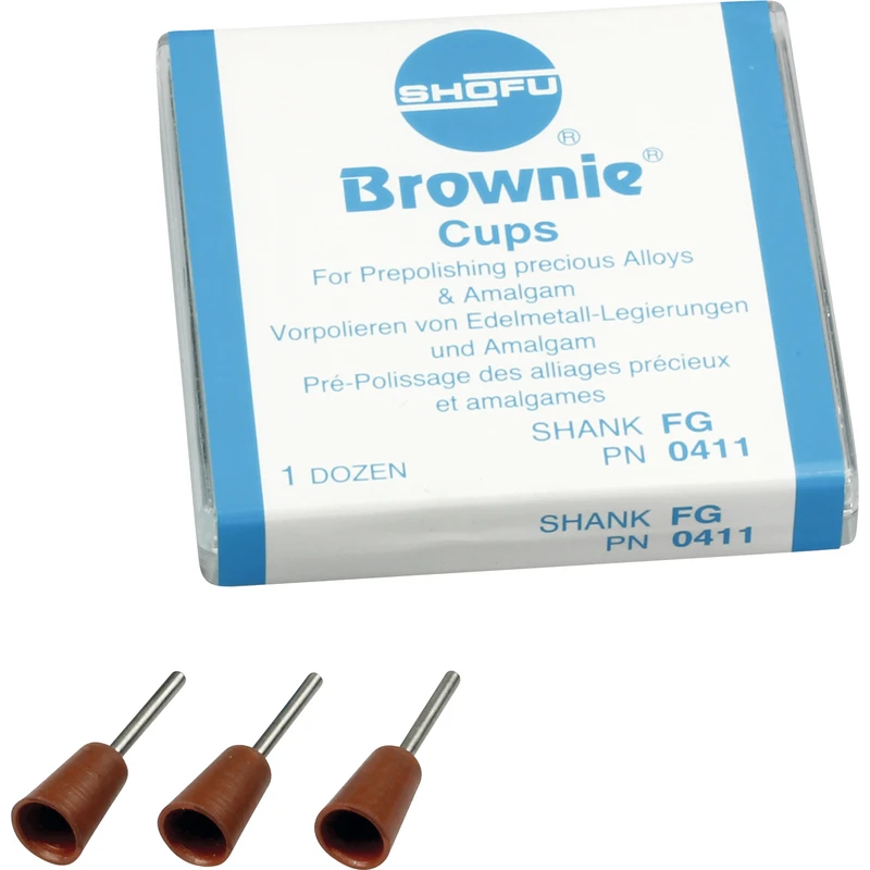 Silikonpolierer  Packung  12 Stück braun, FG, Figur Kelch, ISO 065