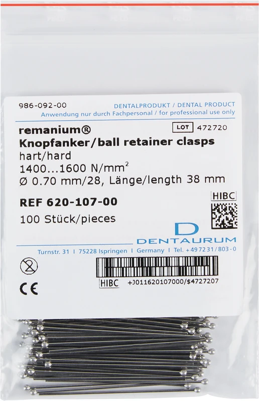 remanium® Knopfanker  Packung  100 Stück Ø 0,70 mm
