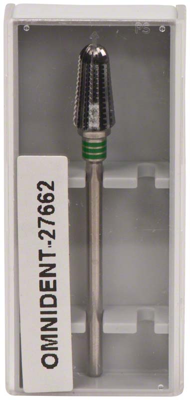 Omni HM-Fräser Schliff 75  Stück  einfachverzahnt mit Querhieb, 3 x grün grob, HP, Figur 263, 12 mm, ISO 060