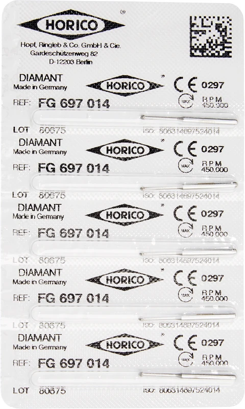 Diamantschleifer 697  Packung  5 Stück FG, Figur 697, ISO 014