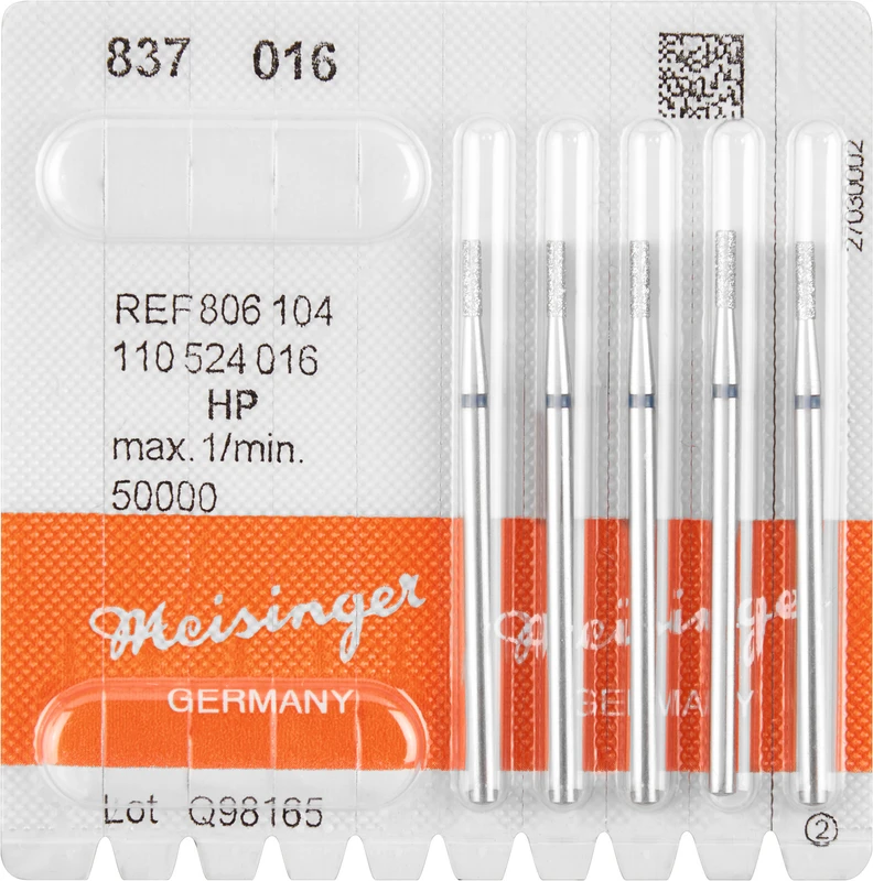 Diamanten 837  Packung  5 Stück blau mittel, HP, Figur 110 Zylinder, 6 mm, ISO 016