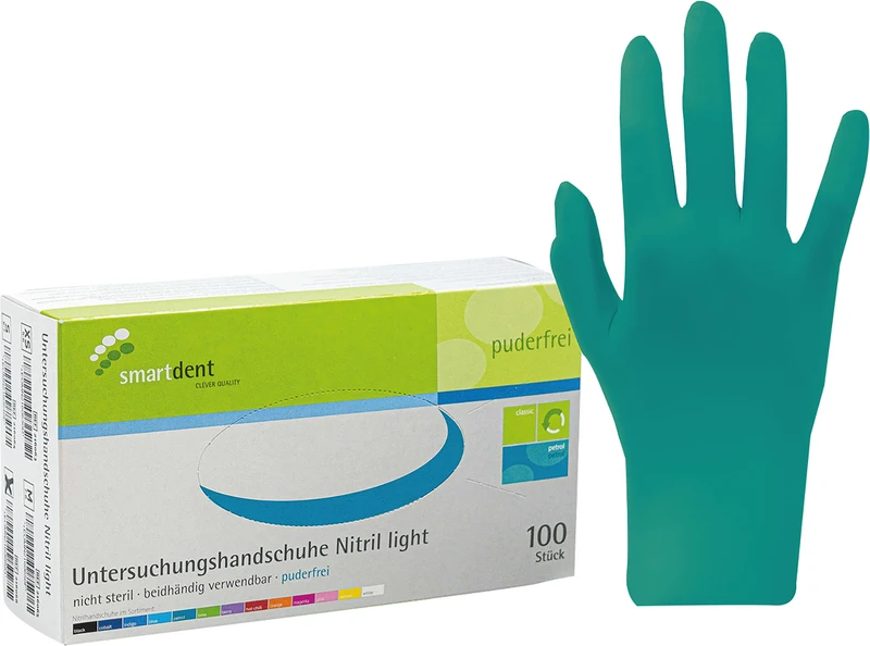 smart Nitrilhandschuhe light  Packung  100 Stück puderfrei, petrol, L