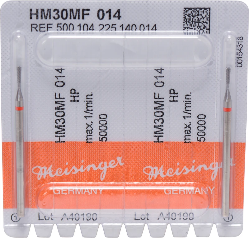 HM-Fräser MF  Packung  2 Stück kreuzverzahnt, rot fein, HP, Figur 225, 4,8 mm, ISO 014