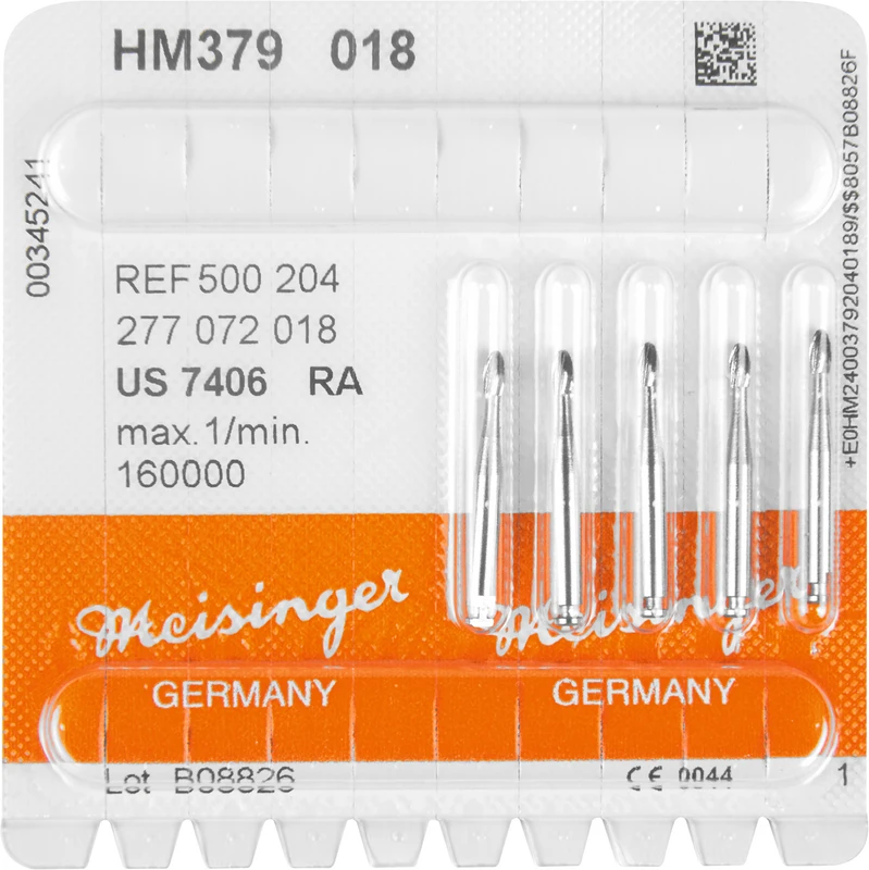 HM-Finierer 379  Packung  5 Stück fein, RA, Figur 277 Ei, 3,5 mm, ISO 018