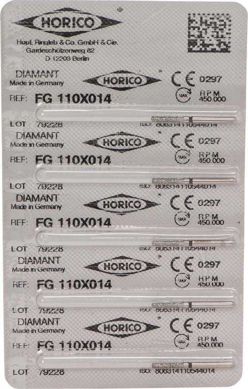 Diamantschleifer 110  Packung  5 Stück schwarz x-grob, FG, Figur 110, 6 mm, ISO 014