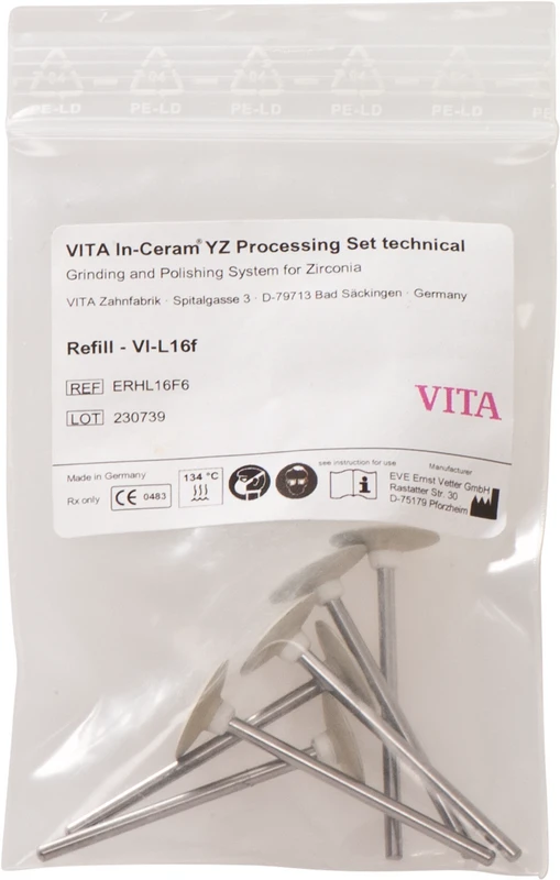 VITA SUPRINITY® Polishing  Packung  6 Stück grau, HP, Figur Linse L16f