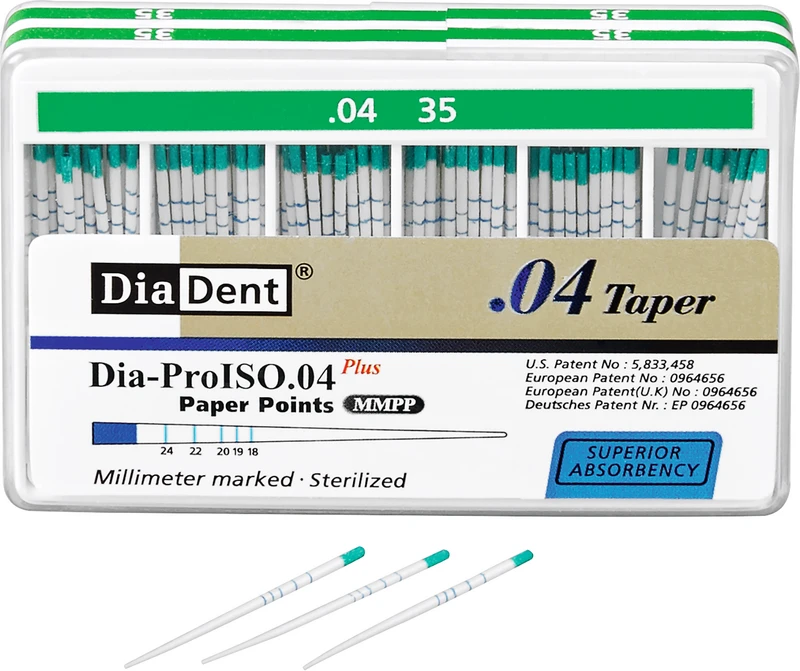 DiaDent® Dia-Pro Paper Points  Packung  100 Stück Taper.04, ISO 035