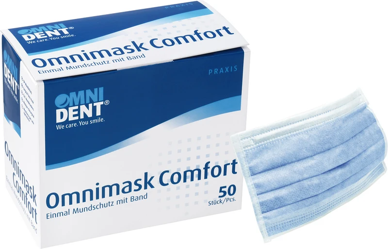 Omnimask Comfort  Packung  50 Stück blau mit Band