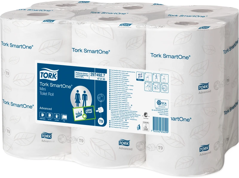 TORK® SmartOne® Mini Toilettenpapier   Packung  12 Stück 2-lagig, 18 x 13,4 cm, weiß