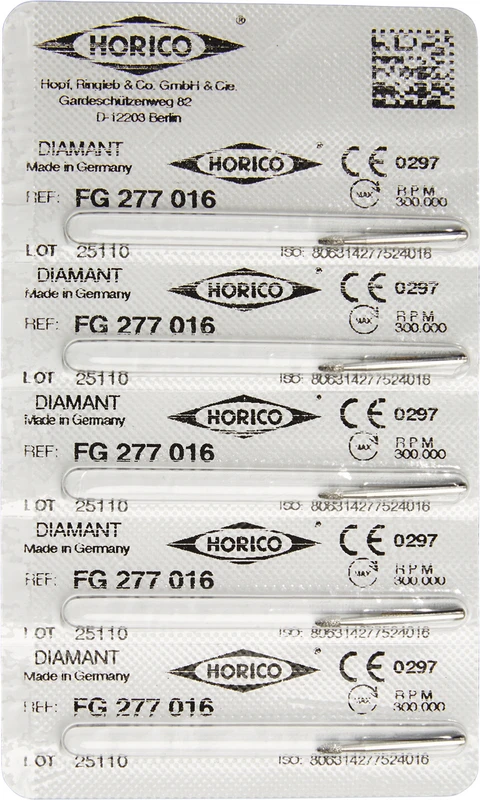 Diamantschleifer 277  Packung  5 Stück FG, Figur 277, 3,5 mm, ISO 016