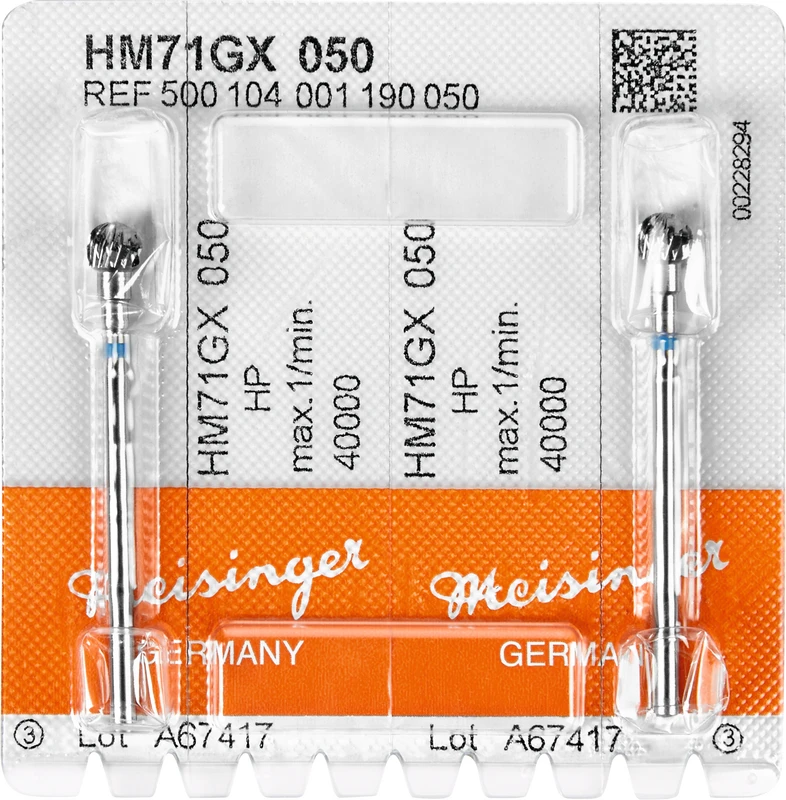 HM-Fräser GX  Packung  2 Stück kreuzverzahnt, blau standard, HP, Figur 001, ISO 050