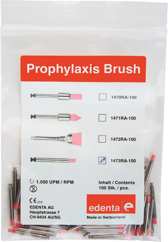 Prophylaxe Bürste  Packung  100 Stück rosa, ISO 020, RA