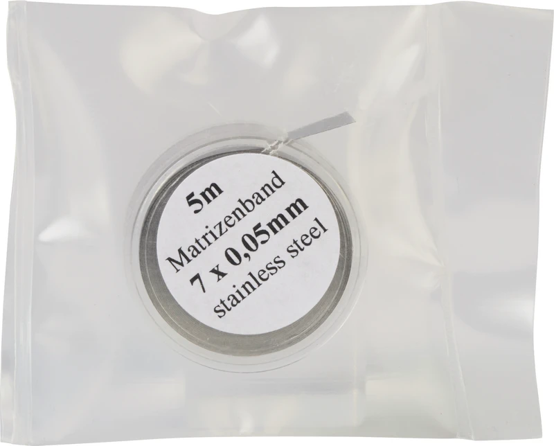 Matrizenband  Rolle  5 m Band, Höhe 7 mm, Stärke 0,05 mm