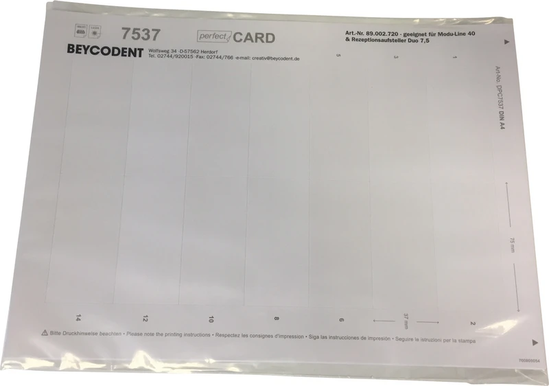 Beschriftungsbogen DIN A4  Packung  5 x 14 Stück Modu-Line