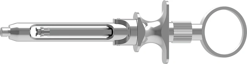 Zylinderampullenspritze  Stück  Edelstahl, rostfrei, mit Aspirationshaken, 1,8 ml