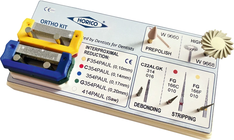 Ortho PAUL1   Kit  1 Bohrer, 2 Polierer, 4 Diamantstreifen, 2 Diamantschleifer