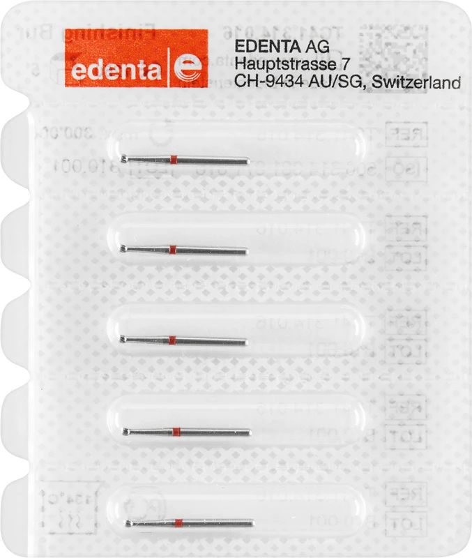 HM-Finierer TC41  Packung  5 Stück rot, 12 Schneiden, FG, Figur 001 Kugel, 1,4 mm, ISO 016