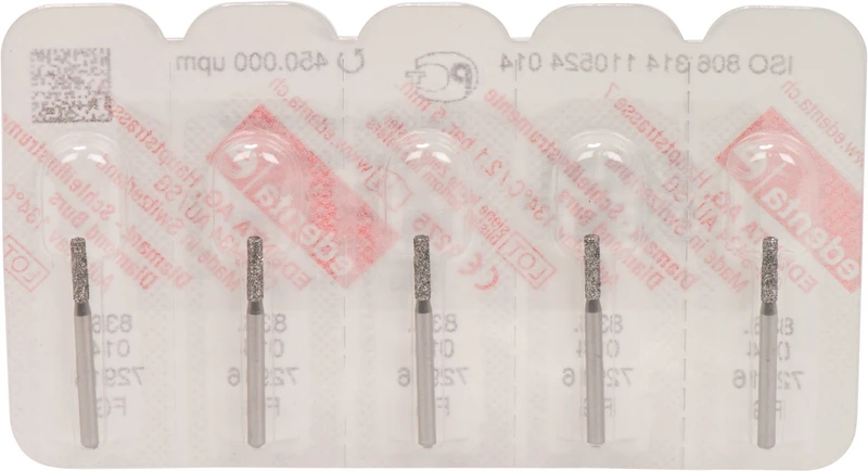 Omni Diamanten 836  Packung  5 Stück Standard, FG, Figur 110 Zylinder flach, 6 mm, ISO 014