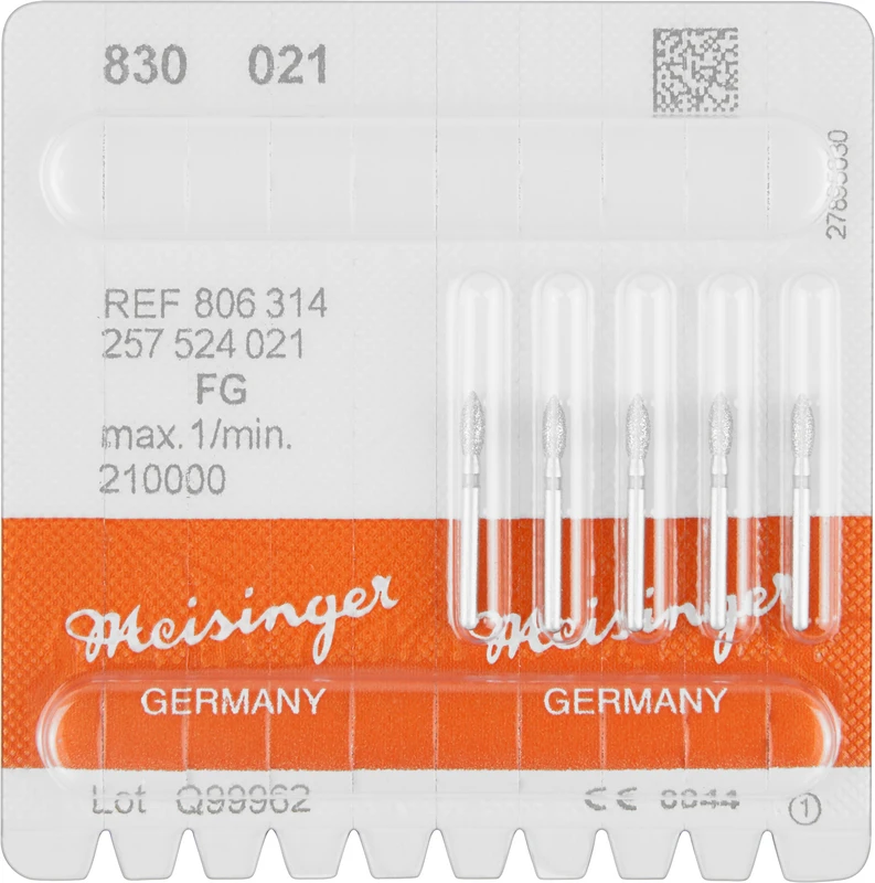 Diamanten 830  Packung  5 Stück blau mittel, FG, Figur 257 Birne, 5 mm, ISO 021