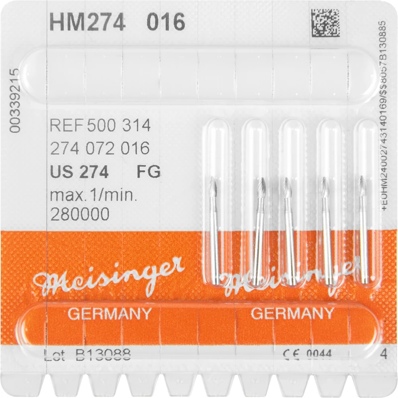HM-Finierer 274  Packung  5 Stück fein, FG, Figur 274 Knospe, 3,7 mm, ISO 016