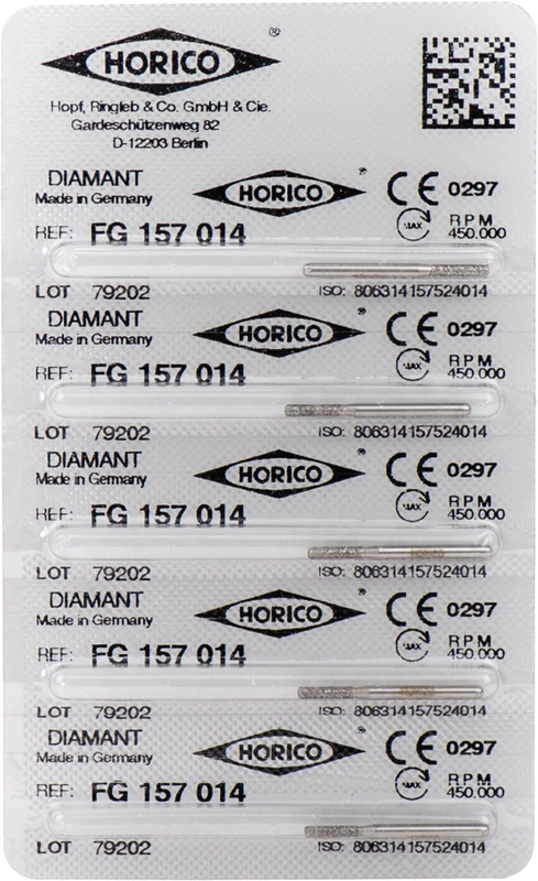 Diamantschleifer 157  Packung  5 Stück FG, Figur 157, 6 mm, ISO 014