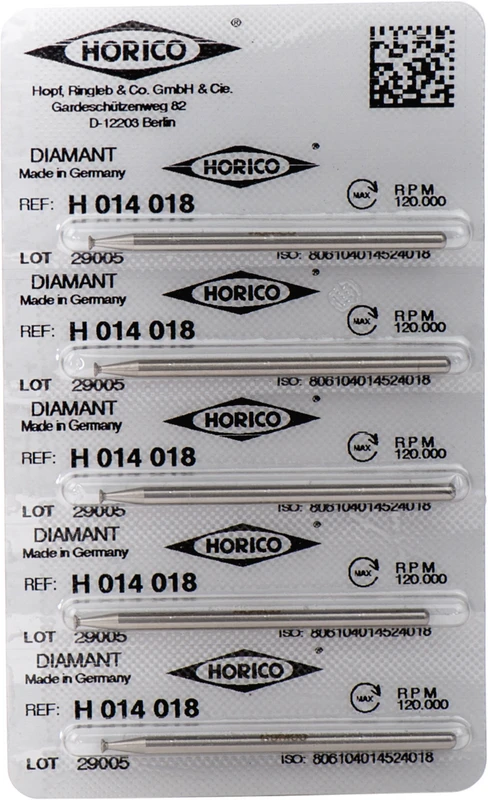 Diamantschleifer H 014  Packung  5 Stück HP, Figur 014, 0,6 mm, ISO 018