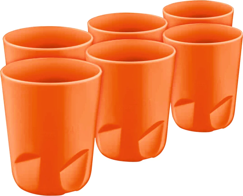 Mehrweg Mundspülbecher  Packung  6 Stück orange