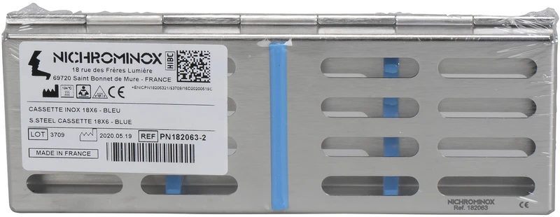 Kassette  Stück  18 x 6 cm blau, für 5 Instrumente