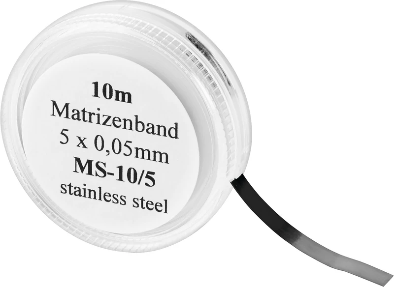 Matrizenband  Rolle  10 m Band, Höhe 5 mm, Stärke 0,05 mm