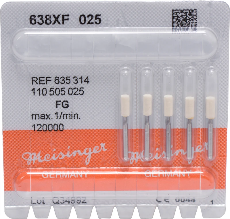 Keramische Schleifer 638  Packung  5 Stück weiß extra fein, FG, Figur 110, 6 mm, ISO 025