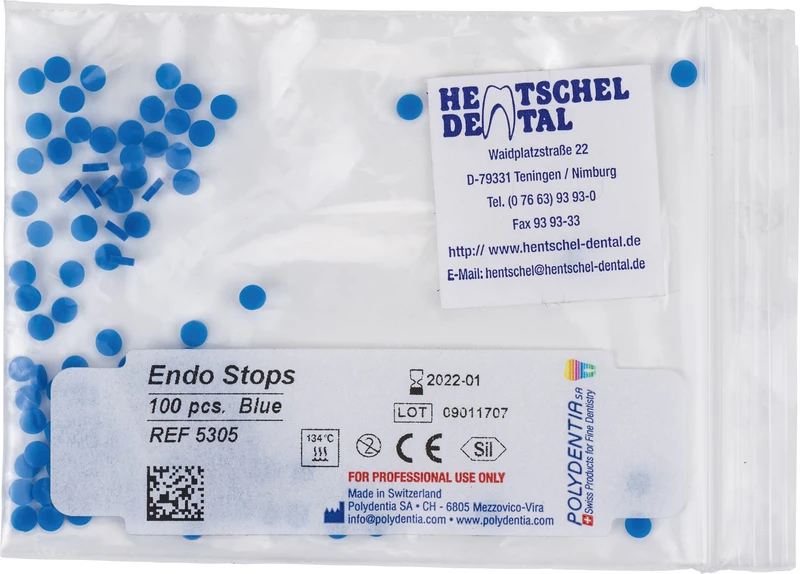 Endo Stops  Packung  100 Stück blau