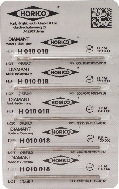 Diamantschleifer H 010  Packung  5 Stück HP, Figur 010, 1,6 mm, ISO 018