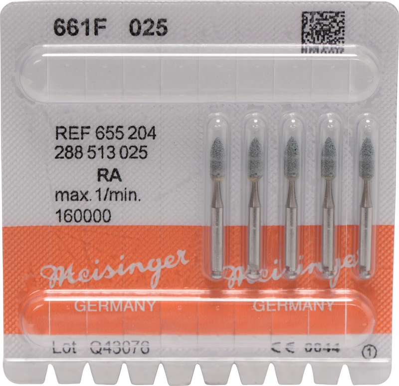 Keramische Schleifer 661  Packung  5 Stück grün fein, RA, Figur 288, 7 mm, ISO 025